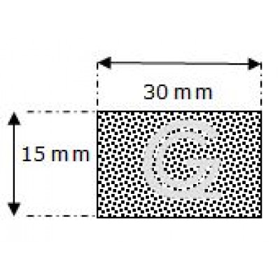 Rechthoekig mosrubber snoer | 15 x 30 mm | rol 25 meter